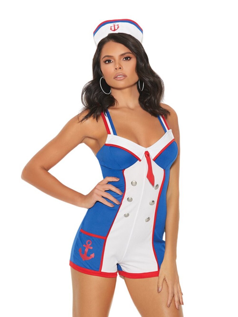 Sassy Sailor Costume Romper Cosplay Set with Hat